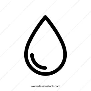 Simple Line Art Water Drop Shape Icon with Minimalist Design