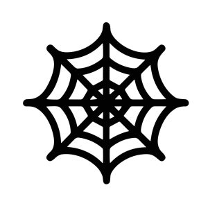Simple Outline Spider Web Sign Shape Graphic Element Icon