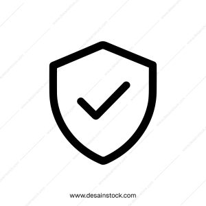 Simple Outline Shield Checkmark Verification Security Sign Icon