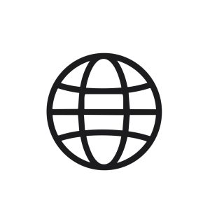 Simple Outline Globe Earth Connection Sign Minimalist Style Icon