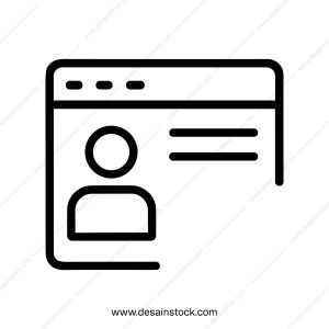 Simple Outline User Profile Interface Display on Browser Icon
