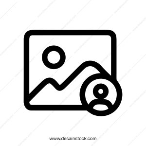 Outline Minimalist Landscape Gallery with User Profile Icon Element