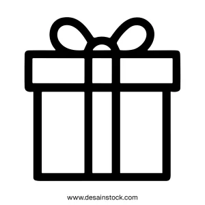 Line Style Simple Square Gift Box Present Celebration Icon Symbol