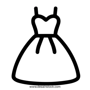 Simple Outline Dress Silhouette Female Clothing Fashion Garment Icon