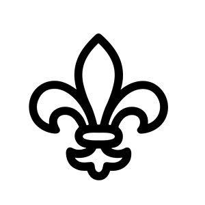 Minimalist Outline Fleur-de-Lis Heraldic Lily Decorative Symbol Sign Icon