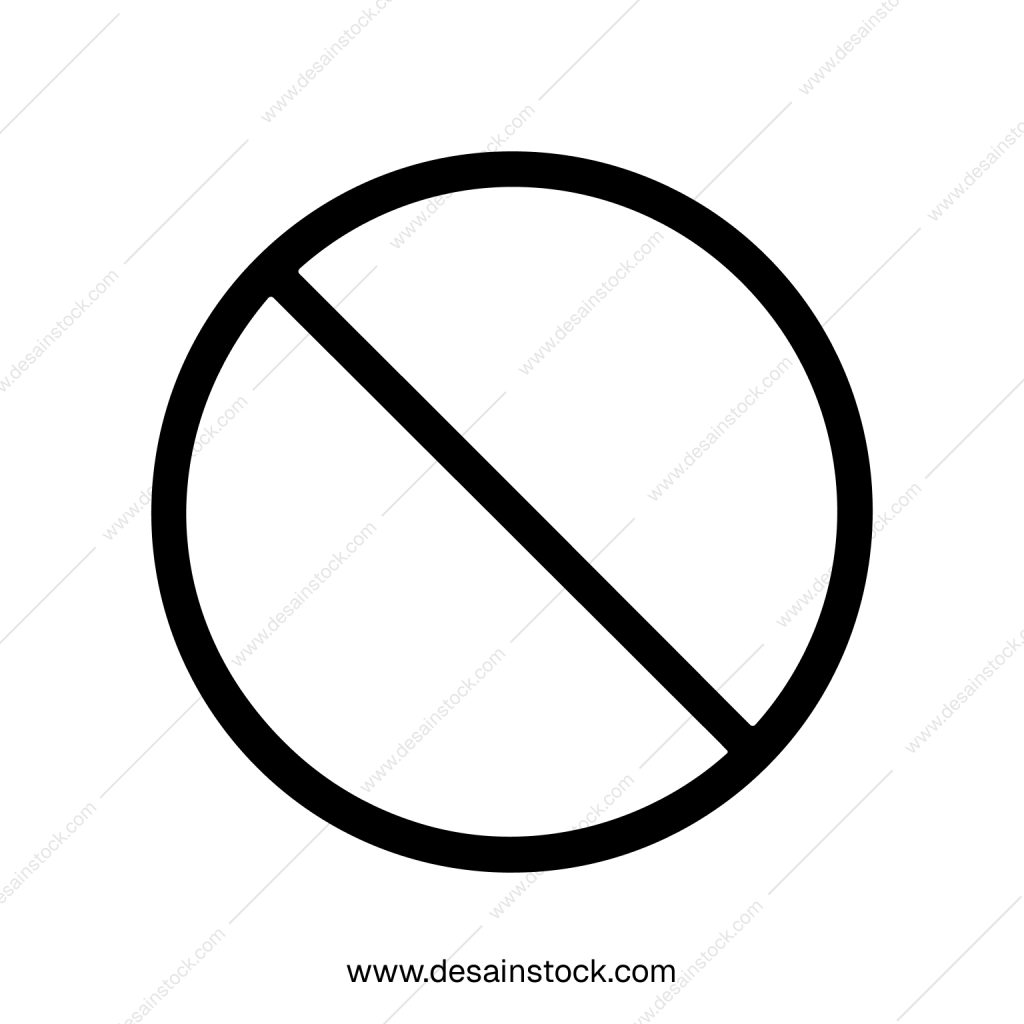 Minimalist Line Style Prohibition Circular Warning Symbol Simple Icon