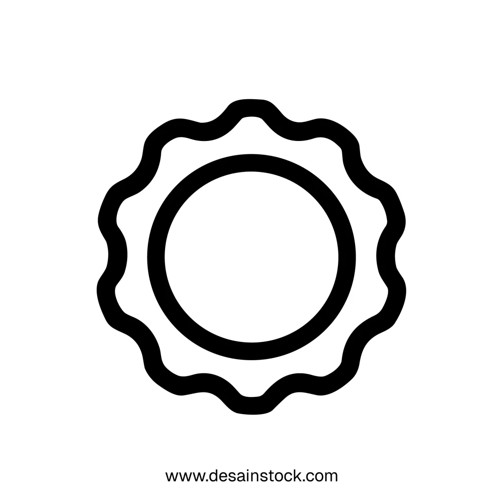 Simple Outline Wavy Sun Shape Icon Sunny Weather Element