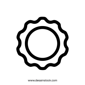 Simple Outline Wavy Sun Shape Icon Sunny Weather Element