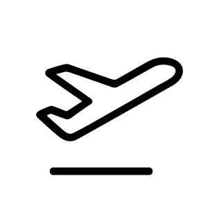 Minimalist Line Departure Airplane Symbol Sign Icon for Travel Design