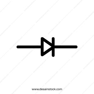 Simple Line Diode Electronic Component Schematic Symbol Icon
