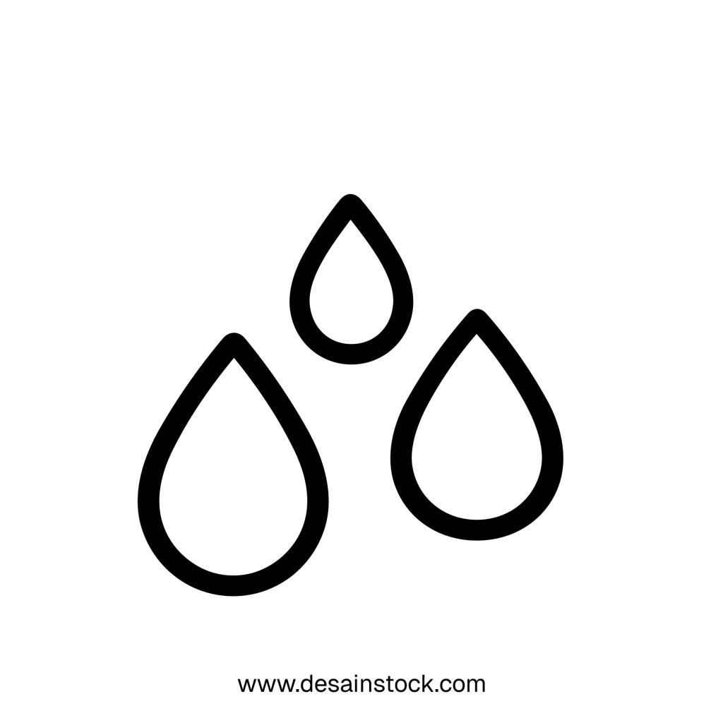 Simple Lineart Water Drop Moisture Symbol Element Weather Icon