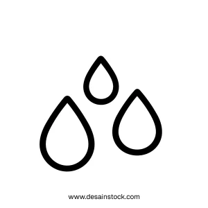 Simple Lineart Water Drop Moisture Symbol Element Weather Icon