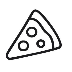 Simple Outline Slice Pizza Food Delicious Dish Icon Design Element