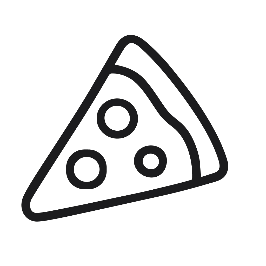 Simple Outline Slice Pizza Food Delicious Dish Icon Design Element