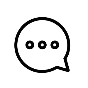Simple Outline Communication Bubble with Dots Shape Message Icon