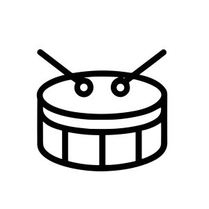 Outline Simple Musical Drum Instrument Percussion Minimalist Style Icon