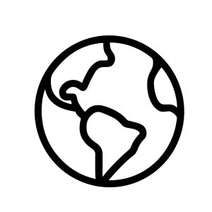 Simple Line Style Earth Globe Hemisphere Outline World Icon