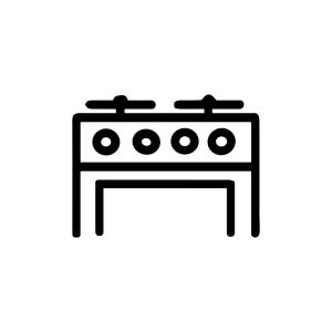 Outline Simple Stove Minimalist Kitchen Appliance and Equipment Icon