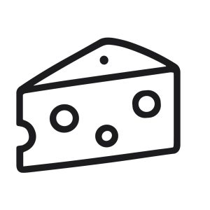 Minimalist Outline Slice of Cheese Delicious Dairy Product Food