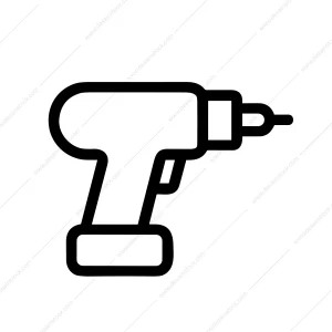 Minimalist Outline Cordless Drill Tool Equipment Symbol Icon