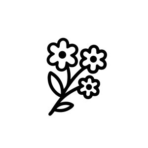 Simple Line Art Flower Blossom Branch Springtime Floral Design Element