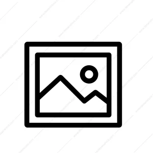 Minimalist Outline Picture Frame with Landscape Interior Gallery Symbol Icon