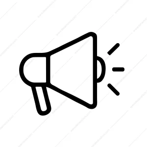 Simple Outline Loudspeaker Announcement Communication Alert Message Line Icon