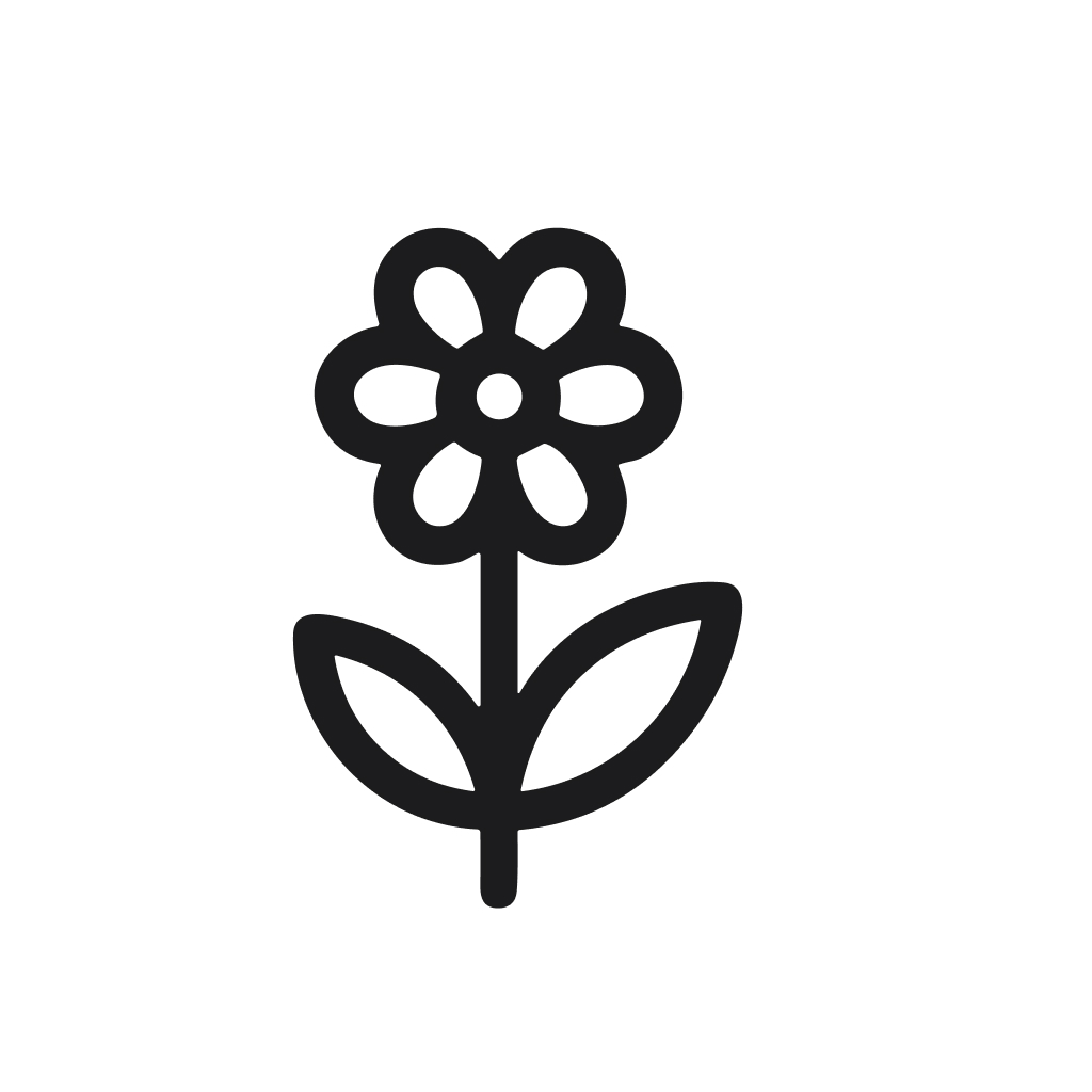 Minimalist Outline Style Floral Daisy Flower Simple Line Art Icon