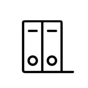 Minimalist Lineart Archive Folder Documents Icon Shape Outline Style