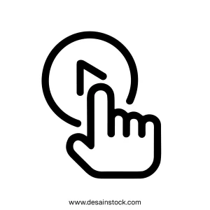 Outline Minimalist Tap Hand Icon Pointer Direction Sign Symbol Element