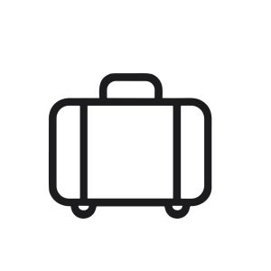 Minimalist Outline Suitcase Luggage Bag Symbol Modern Line Art Icon