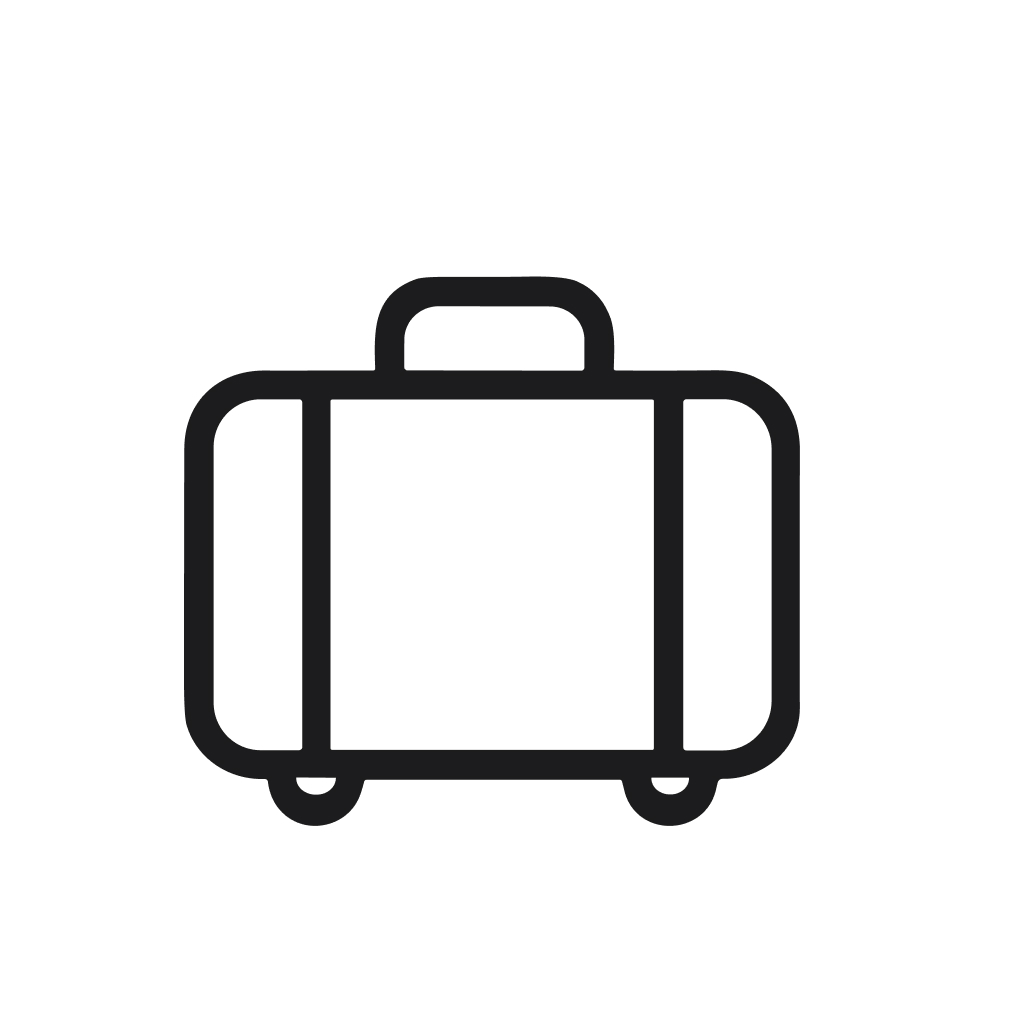 Minimalist Outline Suitcase Luggage Bag Symbol Modern Line Art Icon