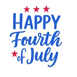 Handdrawn Colorful Happy Fourth of July Celebration Banner Typography Design