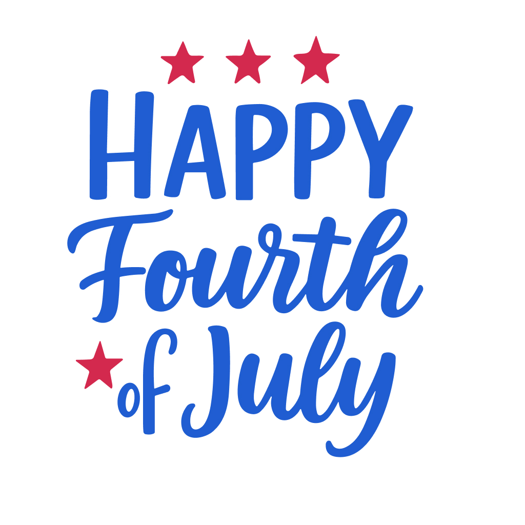 Handdrawn Colorful Happy Fourth of July Celebration Banner Typography Design