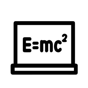 Line Art Detailed Blackboard Physics Equation Icon Symbol Education