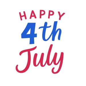 Cartoon Patriotic Fourth of July Typography Celebration Holiday Design Element
