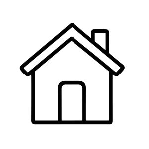 Minimalist Outline Simple Home Symbol with Chimney Housing Icon Design