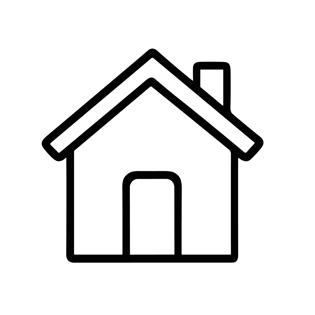 Minimalist Outline Simple Home Symbol with Chimney Housing Icon Design