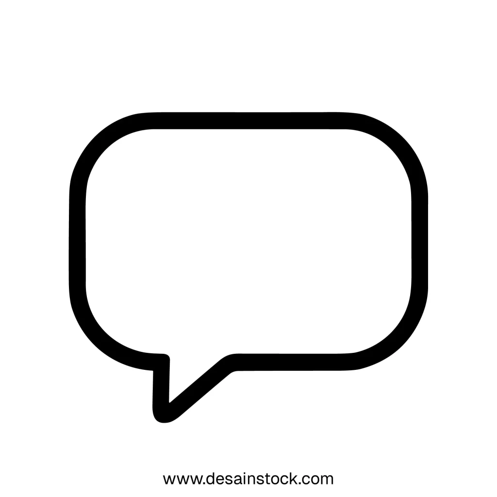 Simple Black Line Speech Bubble Communication Element Shape Icon