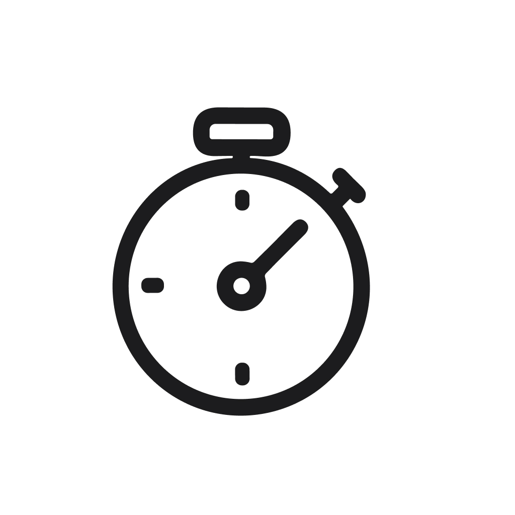 Simple Outline Clock Timer Watch Sign Minimalist Icon Shape Design