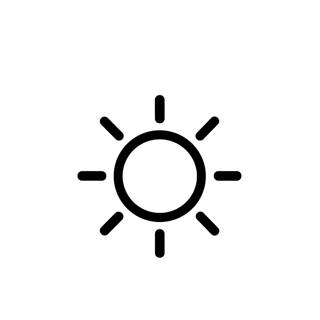 Simple Outline Minimalist Sun Shape Element Weather Icon