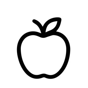Simple Outline Apple Fruit Healthy Food Black Line Icon Design