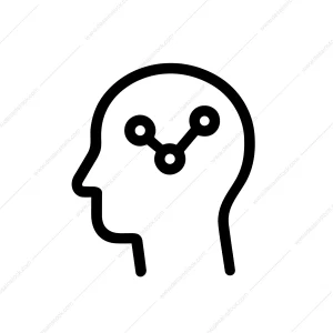 Outline Simple Head with Connection Brain Abstract Shape Symbol Icon