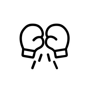 Minimalist Outline Boxing Gloves Sportswear Item Illustration Icon Design
