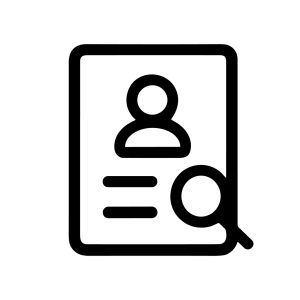 Simple Outline Job Search Profile Paper with Magnifying Glass Icon