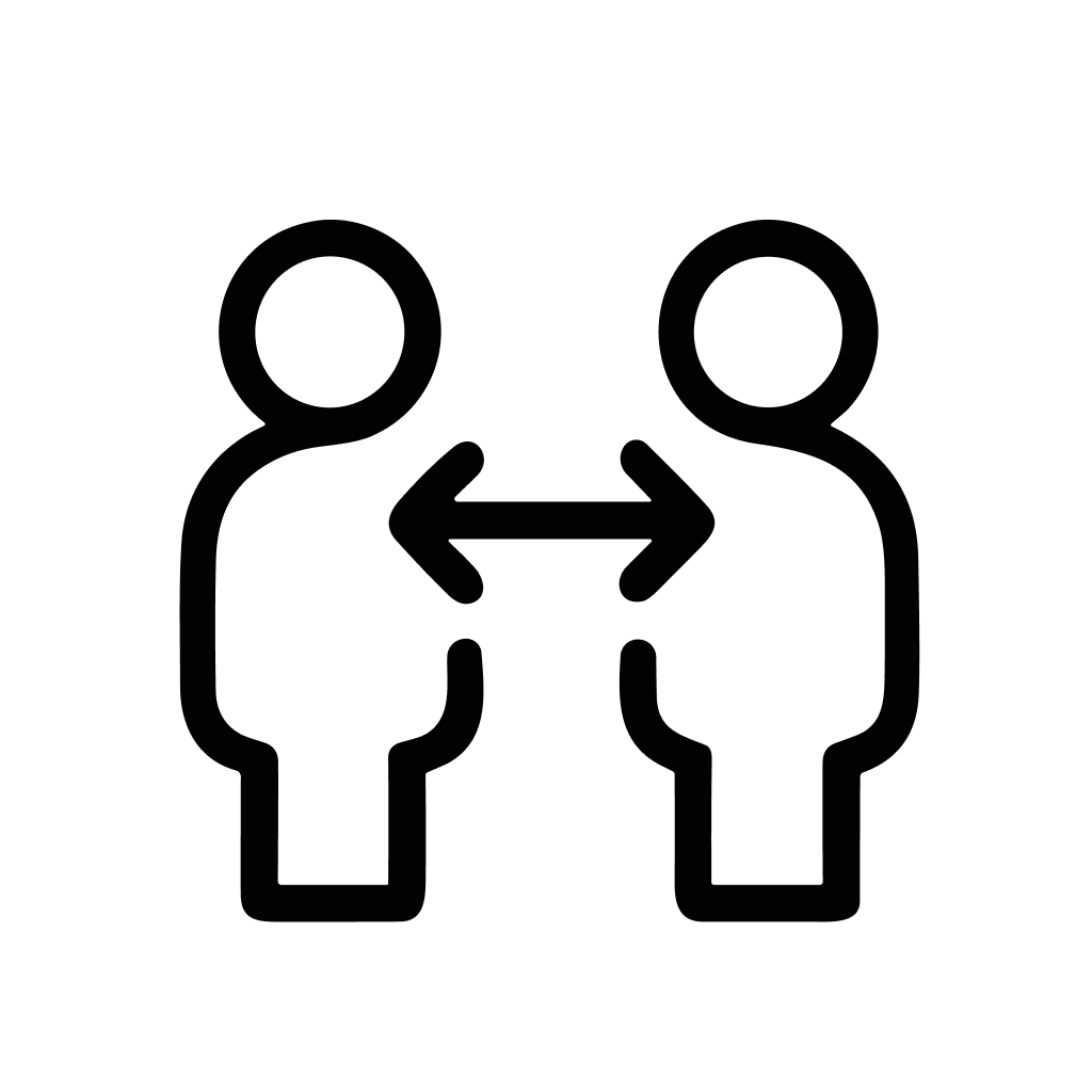 Simple Outline Social Distancing People Icon Symbol Design Element