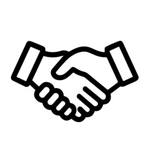 Minimalist Outline Handshake Agreement Partnership Deal Icon Element Symbol