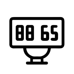 Simple Outline Scoreboard Display Screen Icon Isolated on White Background