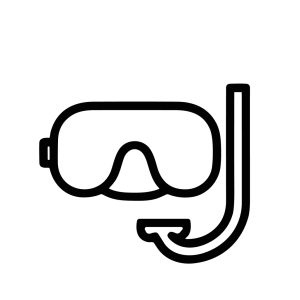 Minimalist Line Art Snorkel Set Outline Equipment Icon Illustration