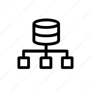 Minimalist Line Drawing Database Network Connection Illustration Icon Graphic
